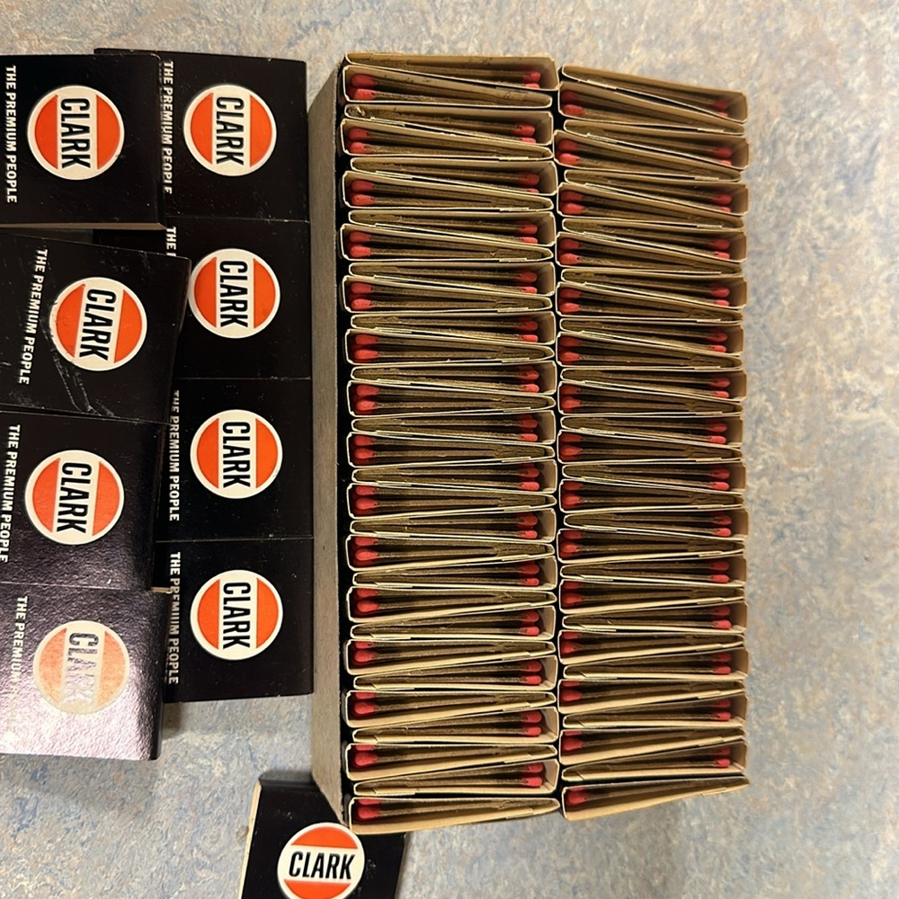 Vintage box of  60 Clark Gas Station Matches